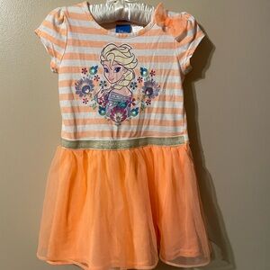 Orange Casual Floral Embellished Knee-Length Sundress by Disney featuring Elsa